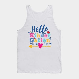 Hello Kindergarten, Back to School, Cute Kindergarten Tank Top